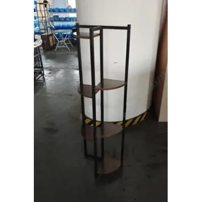 Stojan na květiny se 6 odsazenými přihrádkami, police na květiny s kovovým rámem, 42 x 22 x 136 cm