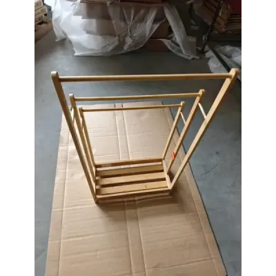 Bambusový věšák na ručníky, stupňovitý žebřík na ručníky, 45 x 22 x 86 cm, přírodní