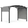 Pergola s nastavitelnou posuvnou střechou 3 x 2,4 m zahradní pavilon se sluneční ochranou šedý