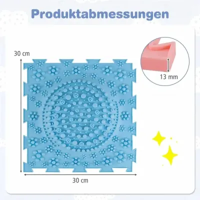 Senzorická podložka k sestavení, ortopedická hrací podložka z nepromokavého materiálu, 30 x 30 cm, design makronek, barevná