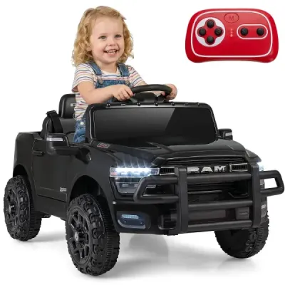 Dětské elektrické auto RAM 3500 12V se 2 motory 25W pro děti od 3 let, 3,1–5 km/h, černé