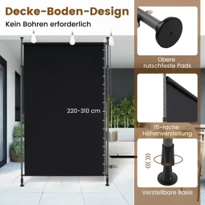 Venkovní vertikální markýza Výškově nastavitelná a výsuvná vertikální markýza 150 x 220-310 cm