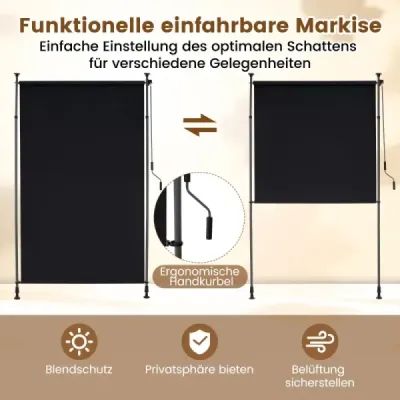 Venkovní vertikální markýza Výškově nastavitelná a výsuvná vertikální markýza 150 x 220-310 cm