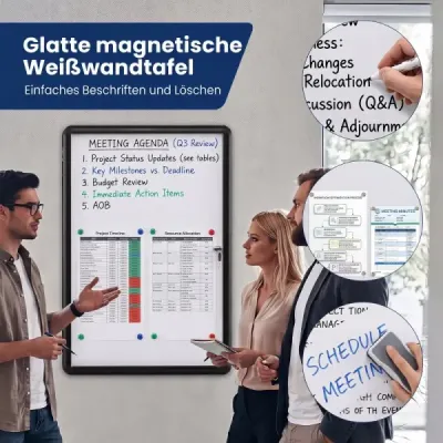 Uzamykatelná vitrína s informačním panelem, s magnetickou a popisovatelnou zadní stěnou, 84 x 54 cm, černá