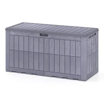 Box na matrace odolný proti povětrnostním vlivům, 380 l, venkovní úložný box s uzamykatelným víkem, tmavě hnědý
