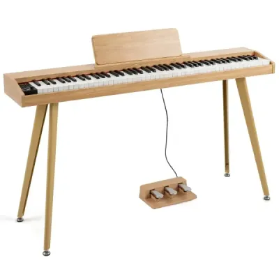 88klávesové digitální piano se stojanem, elektrické piano s polovyváženou klaviaturou, 3 pedály, 80 dem