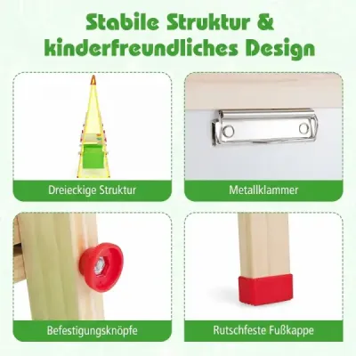 Výškově nastavitelná kreslicí deska pro děti, oboustranný stojan s magnetickou tabulí, zelená