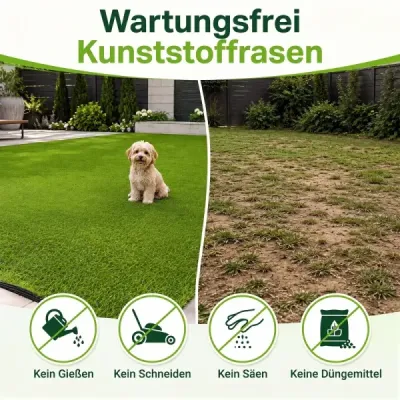 20 mm umělý trávník pro venkovní použití, zelený, s drenážním systémem, v přírodním vzhledu, 100 x 500 cm