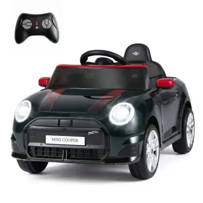 12V dětské autíčko v designu BMW Mini, elektrické autíčko pro děti s dálkovým ovládáním, LED světly a pozvolným startem, černé