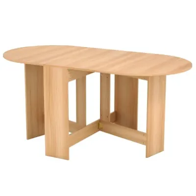 Skládací stůl, kulatý balkonový stůl, skládací zahradní stůl, přírodní