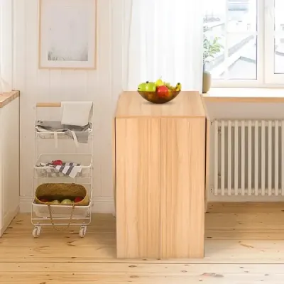 Skládací stůl, kulatý balkonový stůl, skládací zahradní stůl, přírodní