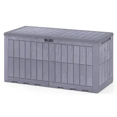 Voděodolný úložný box 455L, venkovní úložný box s uzamykatelným víkem, tmavě hnědý