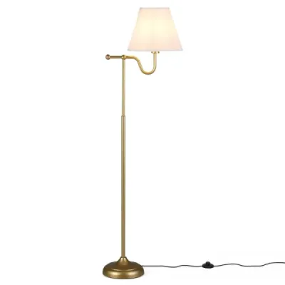 158 cm vysoká stojací lampa s látkovým stínidlem a kovovým podstavcem stojací lampa s nožním spínačem a objímkou E27