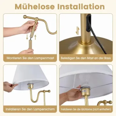 158 cm vysoká stojací lampa s látkovým stínidlem a kovovým podstavcem stojací lampa s nožním spínačem a objímkou E27
