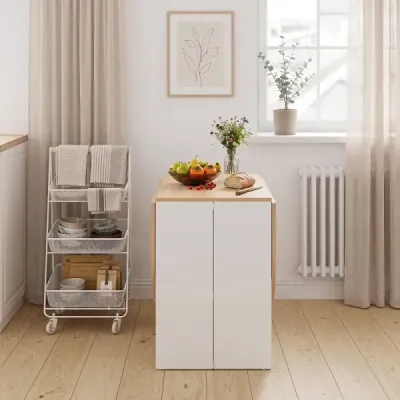 Skládací kulatý balkonový stůl, skládací zahradní stůl pro 4 až 7 osob, 163 x 80 x 75 cm, bílý