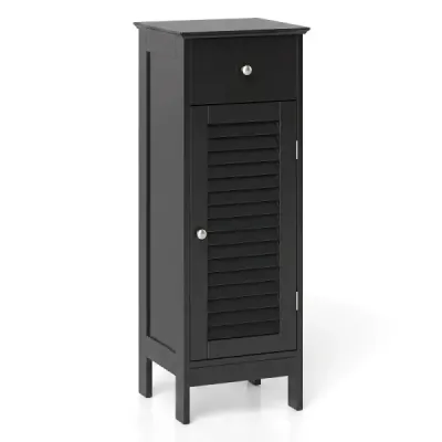 Koupelnová skříňka Samostatně stojící skříňka na toaletu se zásuvkou 32 x 30 x 87,5 cm Černá