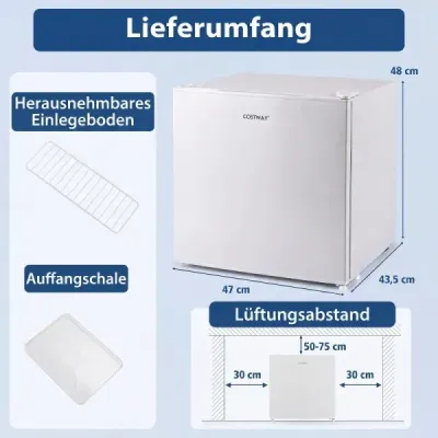 46L mini lednička – malá lednička na nápoje s 5 nastavitelnými stupni chlazení a reverzibilními dveřmi