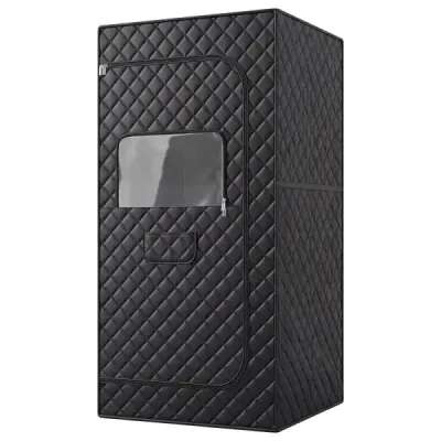 Infračervená sauna s 6stupňovým nastavením teploty, dálkovým ovládáním a 9 časovými režimy, rozměry 90 x 90 x 180 cm