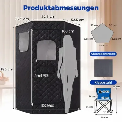 Skládací infračervená sauna – saunový stan s topením z uhlíkových vláken – domácí sauna s dálkovým ovládáním