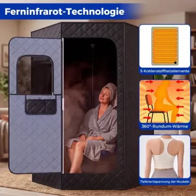 Skládací infračervená sauna – saunový stan s topením z uhlíkových vláken – domácí sauna s dálkovým ovládáním