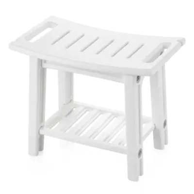Voděodolná HDPE koupelnová stolička a lavice do sprchy pro vanu a koupelnu, nosnost 150 kg, bílá