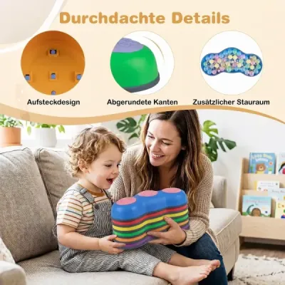 Balancovací kostky pro děti od 3 let – 6 kusů protiskluzových stohovacích kostek s polstrováním z TPE
