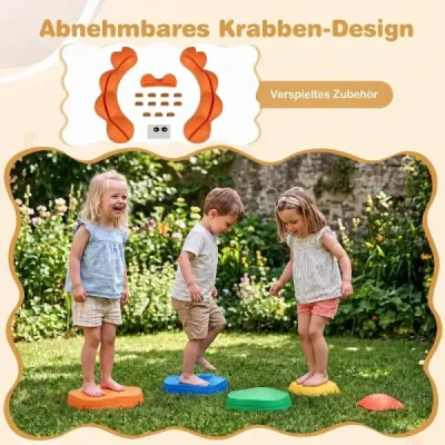 5 ks protiskluzových balančních kamenů pro děti od 3 let v provedení krabí, vícebarevné