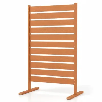 Ochranný plot z HIPS, 93 x 63,5 cm – zahradní plot odolný proti povětrnostním vlivům v imitaci dřeva s kovovými kolíky do země