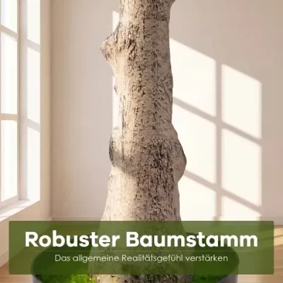 Umělá rostlina – realistická umělá rostlina s 25 bujnými větvemi a pevným cementovým květináčem, 140 cm