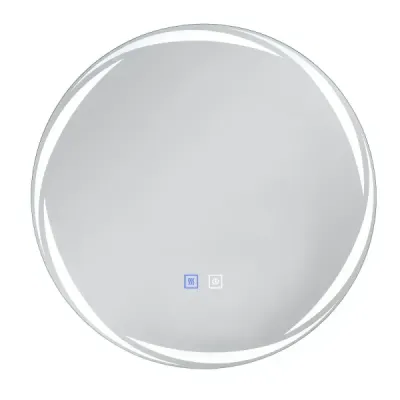 Koupelnové zrcadlo s osvětlením, 50 cm, kulaté LED koupelnové zrcadlo s nastavitelnou intenzitou osvětlení a 3 barvami světla