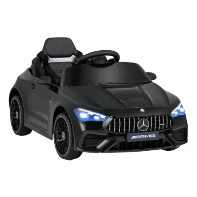 Dětské elektrické auto 12 V Mercedes-AMG s LED světly a dálkovým ovládáním 2,4 GHz, černé
