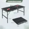 Skládací stolní tenisový stůl se sítí, 2 pálkami a míčky – mini stolní tenisový stůl, pingpongový stůl, černý