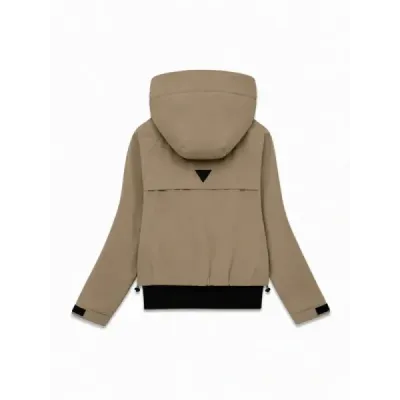 Krátká bunda s kapucí MODA6126 béžová