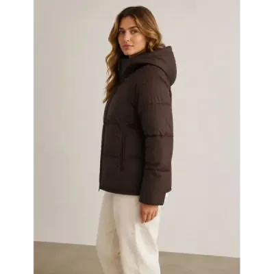 Prošívaná dámská přechodová bunda, hnědá MODA6118/B6119
