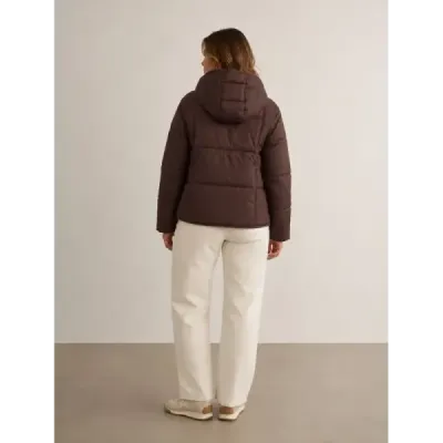 Prošívaná dámská přechodová bunda, hnědá MODA6118/B6119