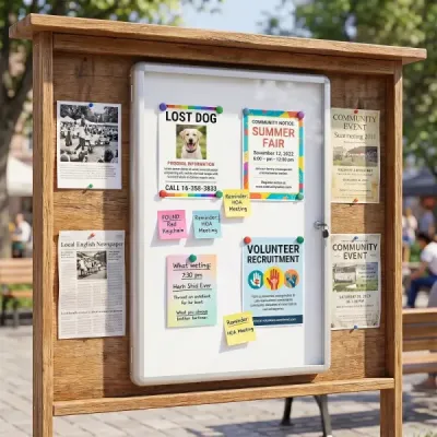 Uzamykatelná vitrína s informačním panelem, magnetickou a popisovatelnou zadní stěnou, 84 x 54 cm, stříbrná