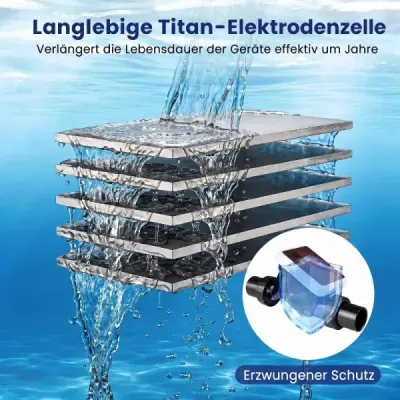 Chlorátor bazénové soli s elektrolýzou slané vody, časovačem a samočisticím elektrolyzérem pro bazény
