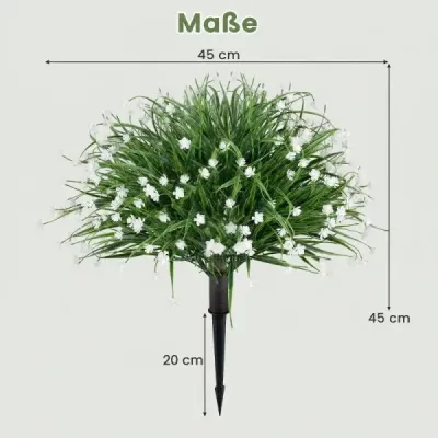 Sada 2 umělých květin s 20cm klasem, umělá cibulová tráva s kaméliemi 70 cm