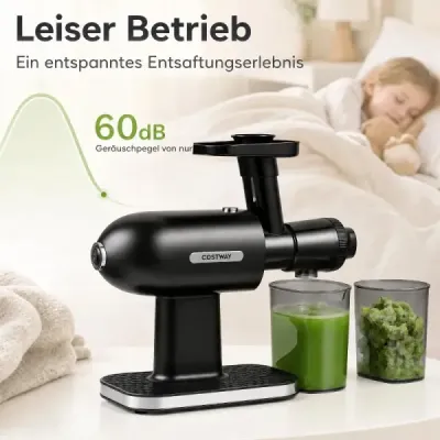Odšťavňovač typu „Slow Juicer“ na ovoce a zeleninu, 95 % výtěžnost šťávy, odšťavňovač s funkcí zpětného chodu