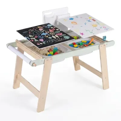 Dětský senzorický stůl s oboustrannou deskou a 3 skládacími úložnými boxy