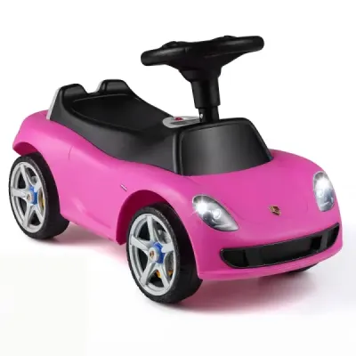 Dětské odrážedlo Porsche s licencí pro děti od 18 měsíců, odrážedlo s klaksonem a světlomety, růžové