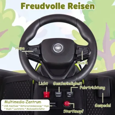 24V elektrický traktor pro děti od 3 let, dětský traktor s dálkovým ovládáním 2,4 GHz, zelený