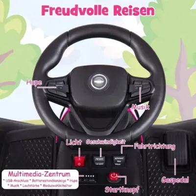 24V elektrický traktor pro děti od 3 let, dětský traktor s dálkovým ovládáním 2,4 GHz, růžový