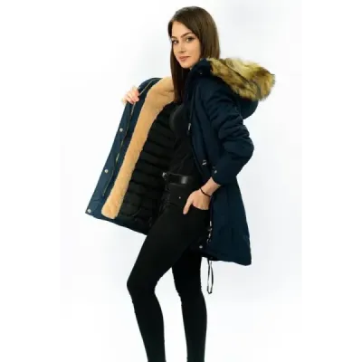 Dámská zimní bunda parka MODA165 modrá Dámská zimní bunda parka MODA165 modrá