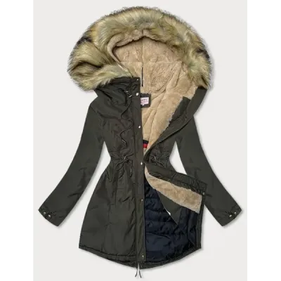 Dámská zimní bunda parka MODA165 khaki