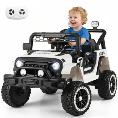 Dětské elektrické auto 12V se 2 jízdními režimy a dálkovým ovládáním, nosnost 60 kg, černé