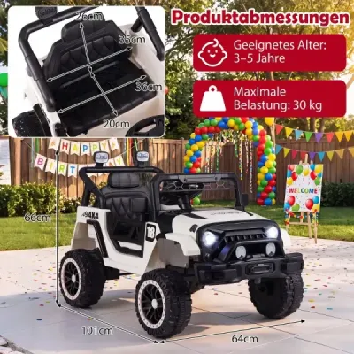 Dětské elektrické auto 12V se 2 jízdními režimy a dálkovým ovládáním, nosnost 60 kg, černé