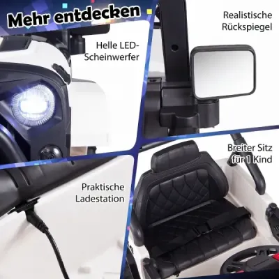 Dětské elektrické auto 12V se 2 jízdními režimy a dálkovým ovládáním, nosnost 60 kg, černé