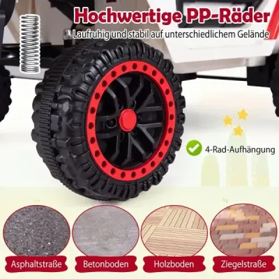 Dětské elektrické autíčko 12V, dětské autíčko se 2 jízdními režimy a dálkovým ovládáním, nosnost 60 kg, červené