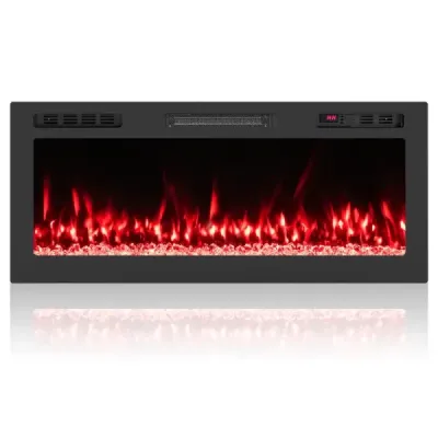 Elektrický krb 42" s ohřívačem 750 W/1500 W, vestavný krb s dálkovým ovládáním a ovládáním přes aplikaci, WiFi